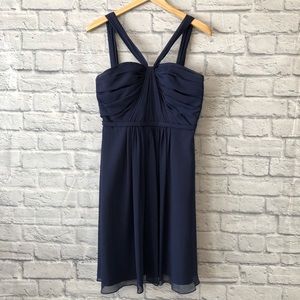 Navy/Marine blue Grecian style bridesmaid dress